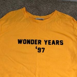 Bright yellow tee shirt dress